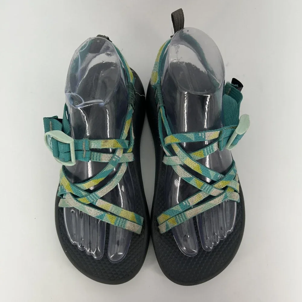 Chaco Sandals Shoes Kids Size 5 Green Strappy Hiking Water Outdoor Sport